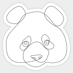 One Line Panda Sticker